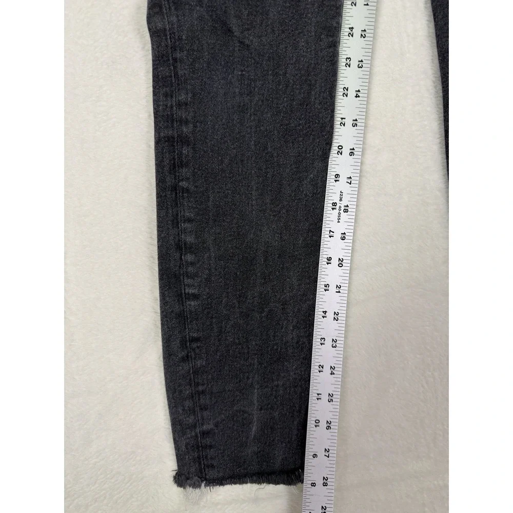 Good American Jeans Womens 8/28 Black Denim High Rise Good Legs Skinny Ripped - Picture 5 of 9